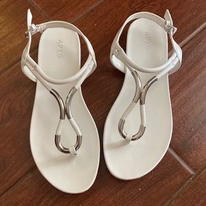 White & silver sandals
